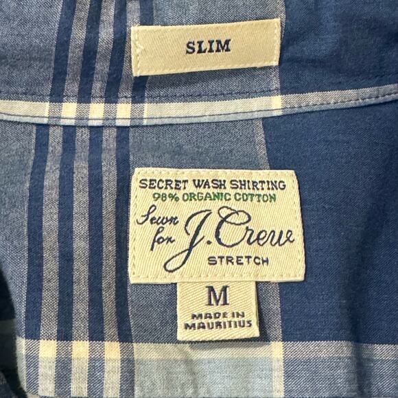 J Crew Size Medium Blue Plaid Re-Imagined Long Sleeve Button Down Shirt - Picture 5 of 8